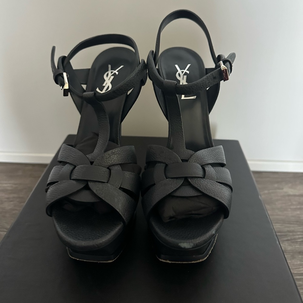 YSL Saint Lauren Tribute Platform Heels (black)